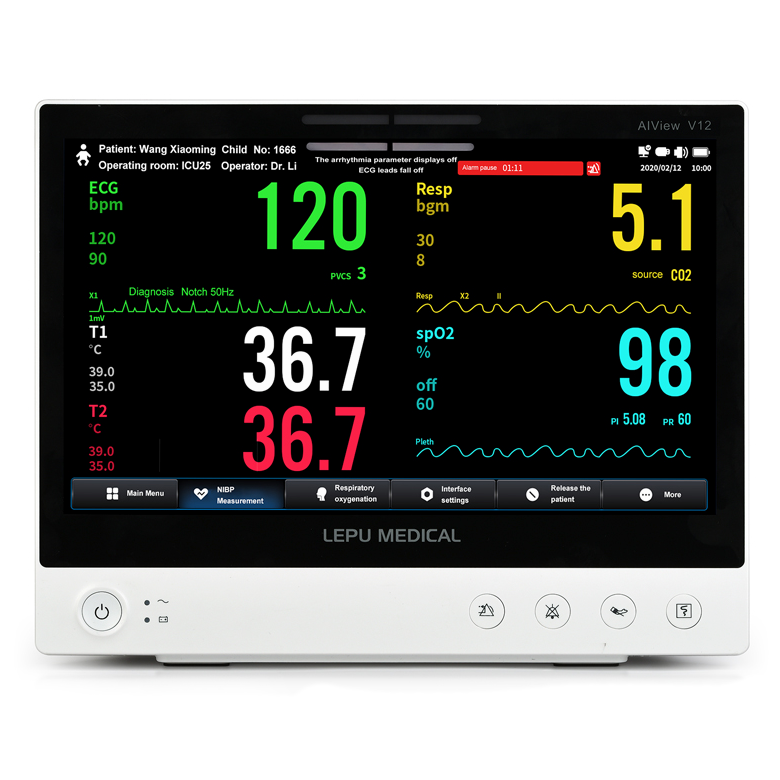 Monitor multiparametrico AIView V10 - SpO2, PR, NIBP, ECG (5 deriv.), TEMP, RESP