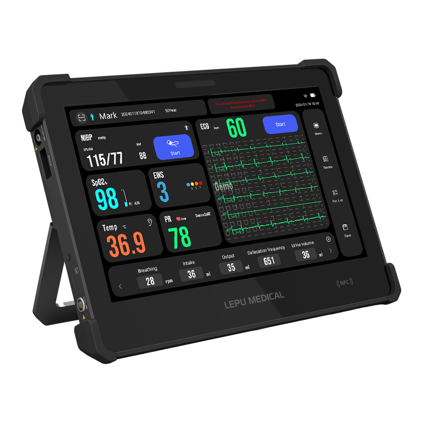 Monitor multiparametrico Tablet AIView VS -  SpO2, PR, NIBP, ECG (6 deriv.) e TEMP