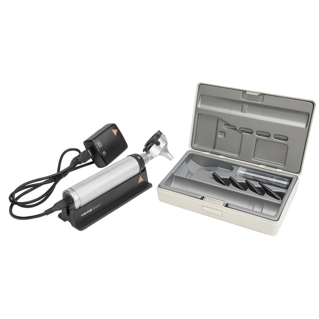 Otoscopio HEINE BETA 200 LED a F.O. 3,5 V - Manico ricaricabile BETA4 USB + Astuccio - B-141.28.388