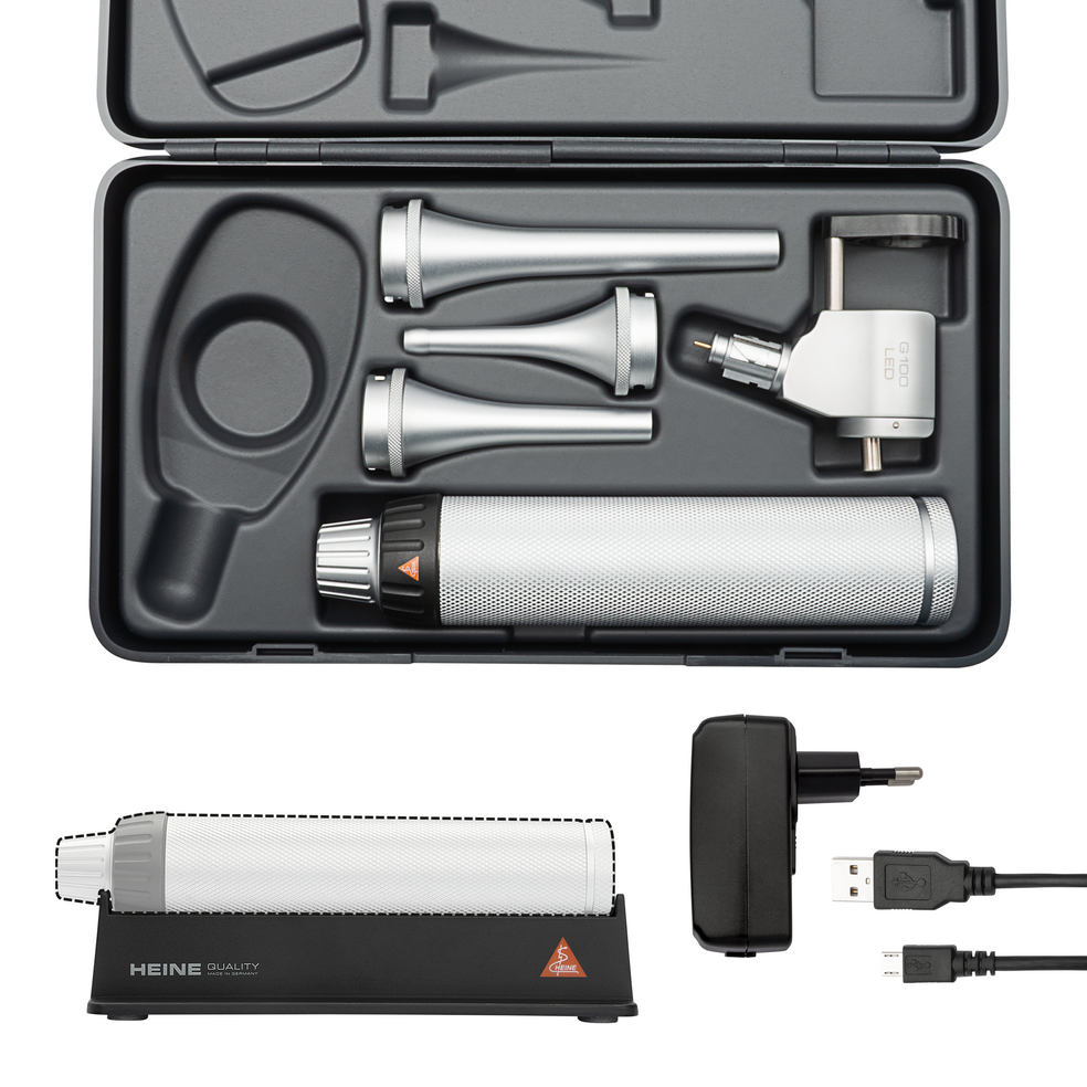 Otoscopio veterinaria HEINE G100 LED 3,5 V - Manico ricaricabile BETA4 USB - G-112.28.388