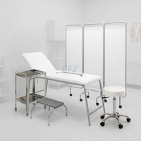 Pacchetto Ambulatorio DOCTOR Luxury - Lettino + Sgabello Bianco e Carrello