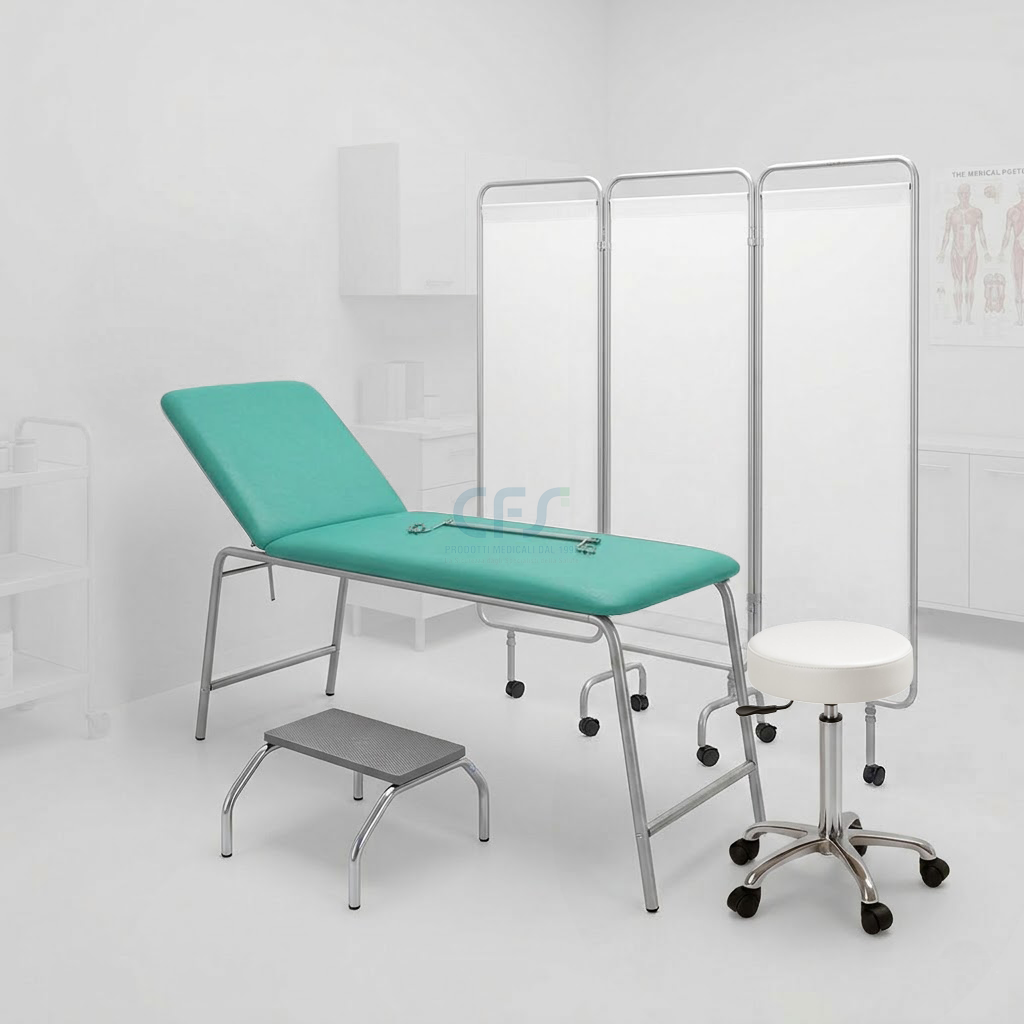Pacchetto Ambulatorio DOCTOR Plus - Lettino Verde + Sgabello Bianco