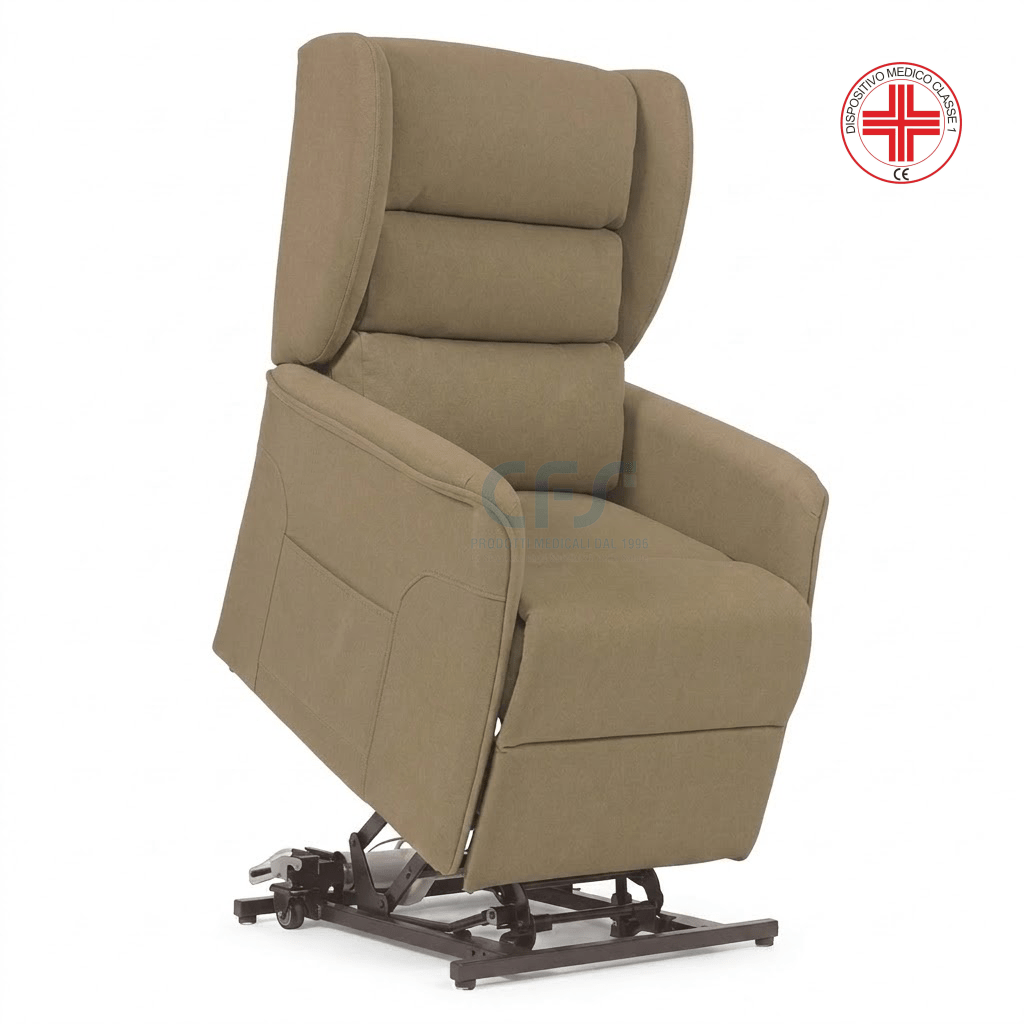 Poltrona elevabile 2 motori OLIMPIA SLIM - con Roller system - Cachi