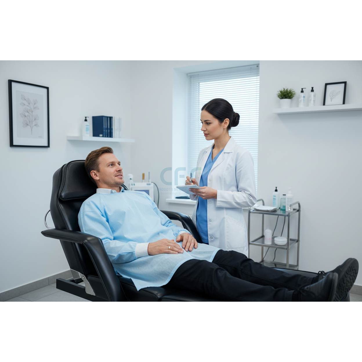 Poltrona multifunzionale AZZURRO A 210C idraulica - Nera