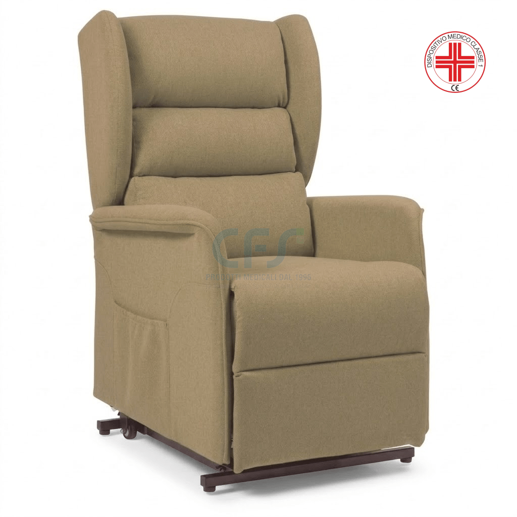 Poltrona elevabile 2 motori OLIMPIA SLIM - con Roller system - Cachi