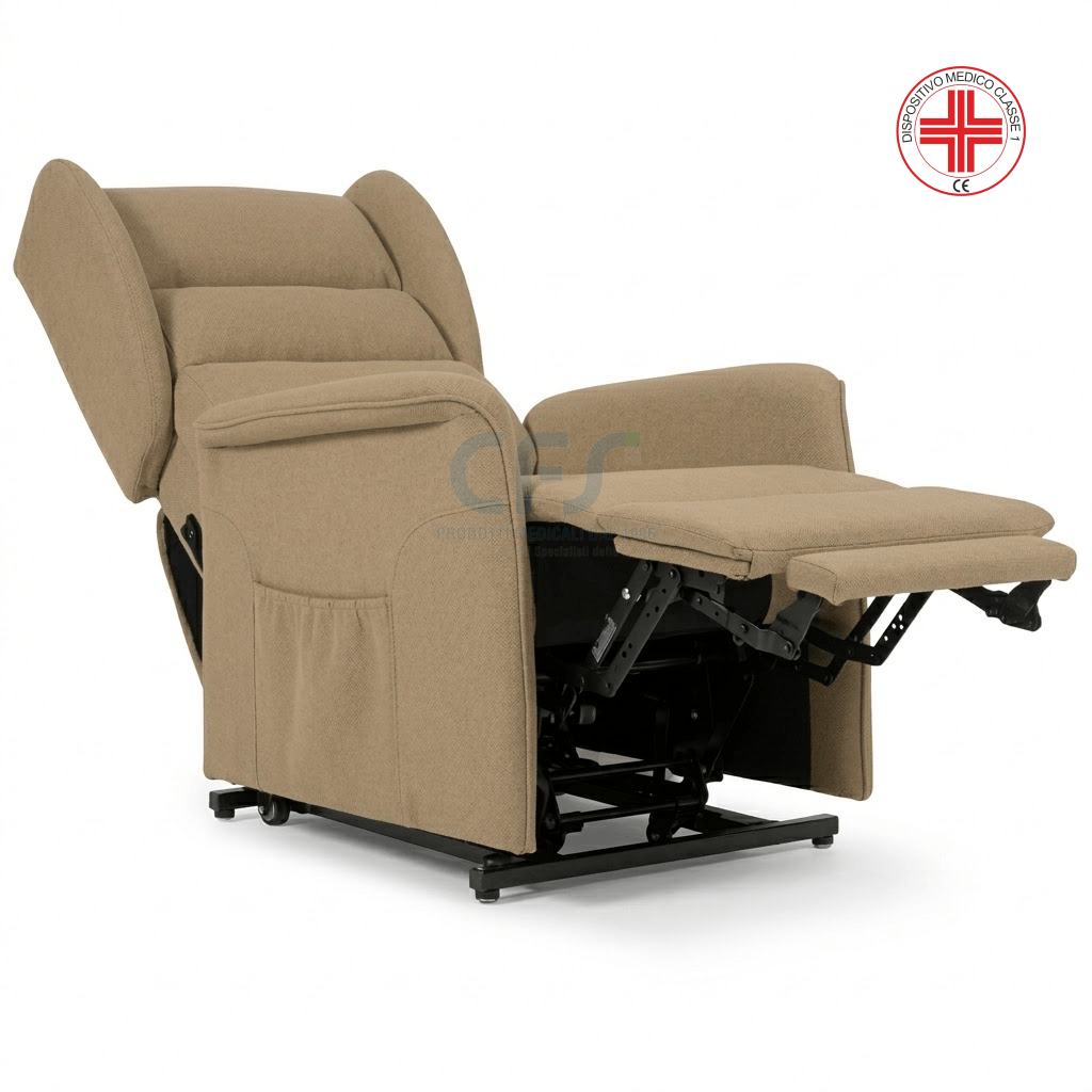 Poltrona elevabile 2 motori OLIMPIA SLIM - con Roller system - Cachi