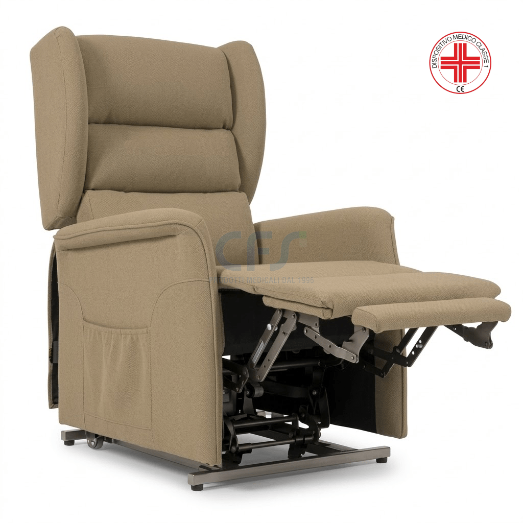 Poltrona elevabile 2 motori OLIMPIA SLIM - con Roller system - Cachi