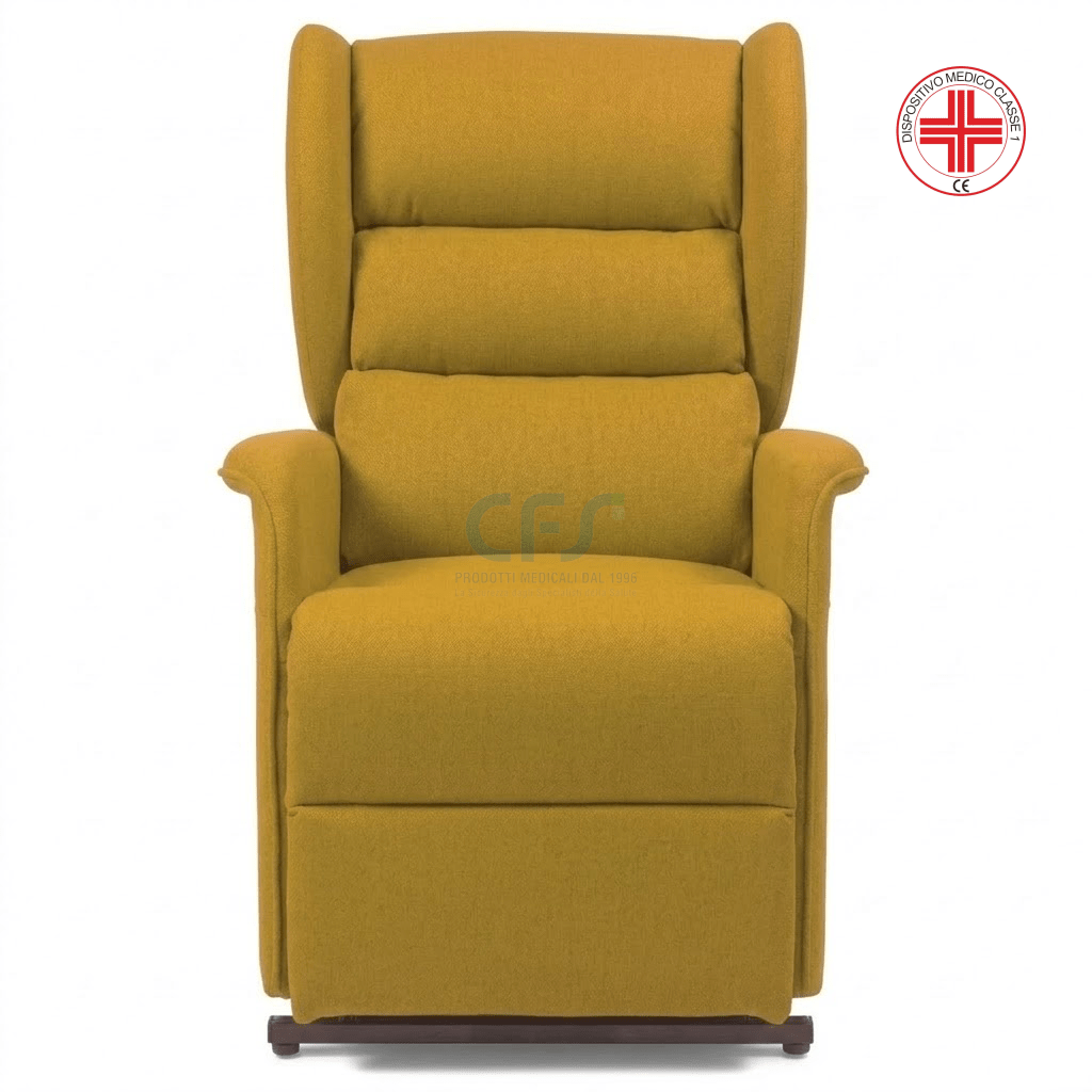 Poltrona elevabile 2 motori OLIMPIA SLIM - con Roller system - Senape