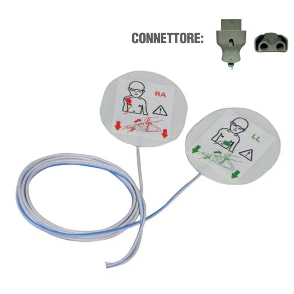 Elettrodi defibrillazione compatibili AGILENT-PHILIPS/LAERDAL Plug 2 - Pediatrici