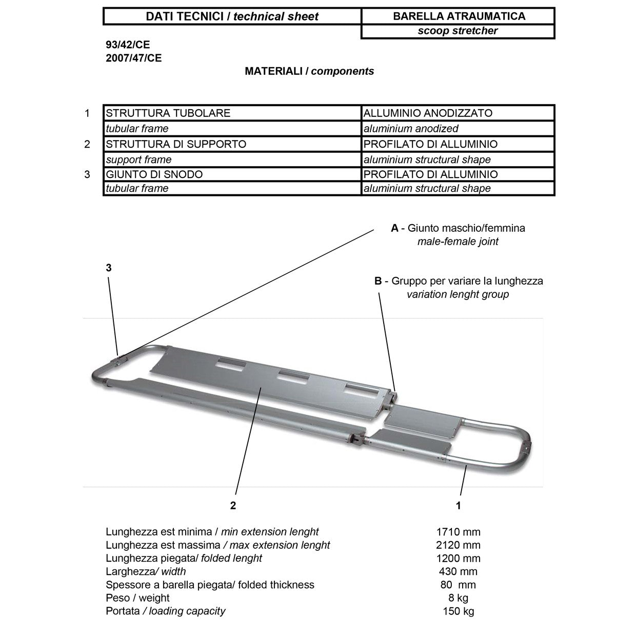 Barella a cucchiaio in alluminio BAR017