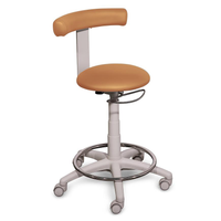 Sgabello GYNEX con sedile imbottito e anello poggiapiedi - In acciao elevabile a gas