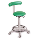 Sgabello GYNEX con sedile imbottito e anello poggiapiedi - In acciao elevabile a gas