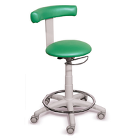 Sgabello GYNEX con sedile imbottito e anello poggiapiedi - In acciao elevabile a gas