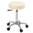 Sgabello con sedile imbottito - base in acciaio elevabile a gas - Beige Chiaro