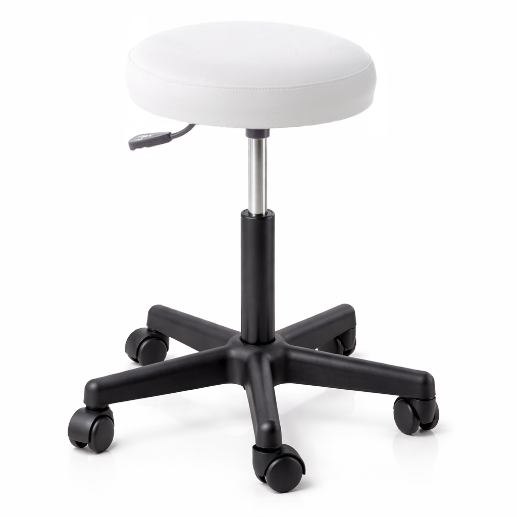 Sgabello con sedile imbottito - base in plastica elevabile a gas