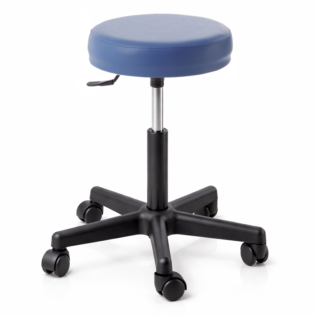 Sgabello con sedile imbottito - base in plastica elevabile a gas