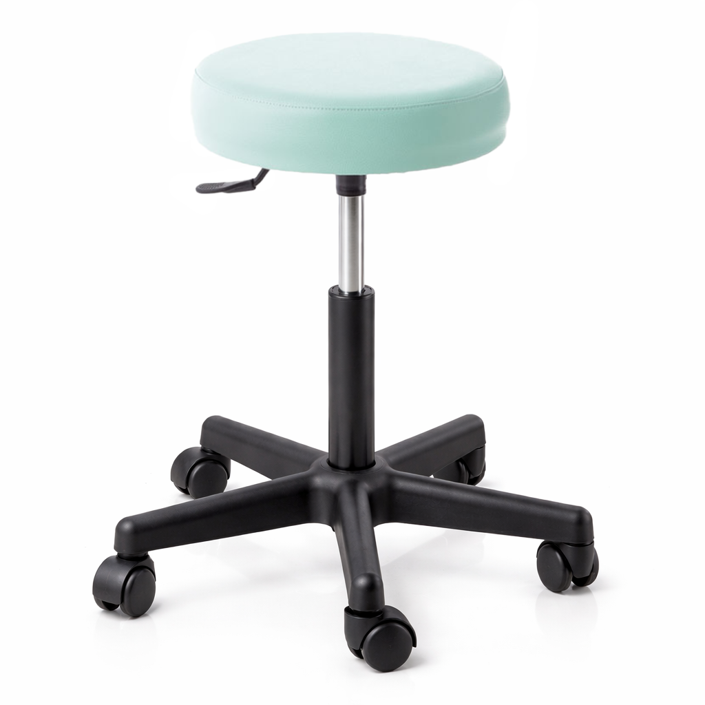 Sgabello con sedile imbottito - base in plastica elevabile a gas