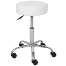 Sgabello con sedile imbottito TILA base in acciaio elevabile a gas - k501 Bianco
