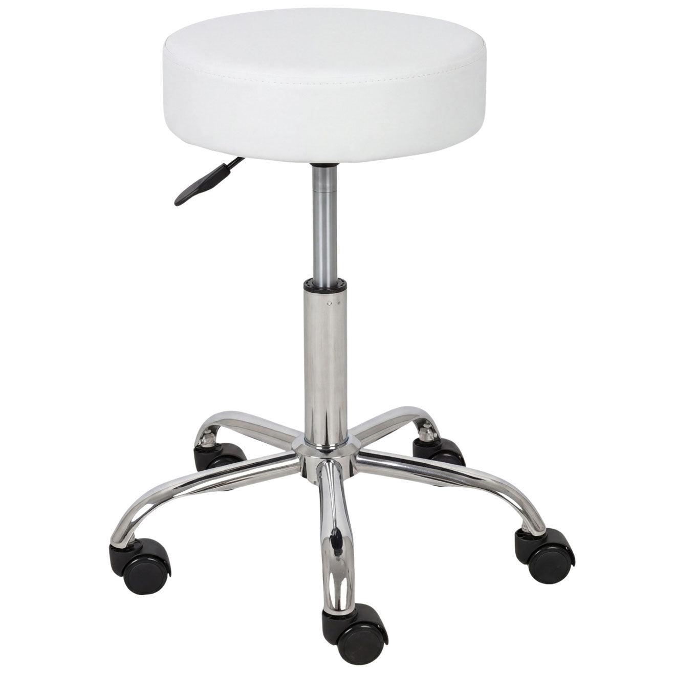 Sgabello con sedile imbottito TILA base in acciaio elevabile a gas - k501 Bianco