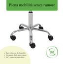 Sgabello con sedile imbottito TILA base in acciaio elevabile a gas - k521 Grigio
