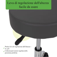 Sgabello con sedile imbottito TILA base in acciaio elevabile a gas - k521 Grigio