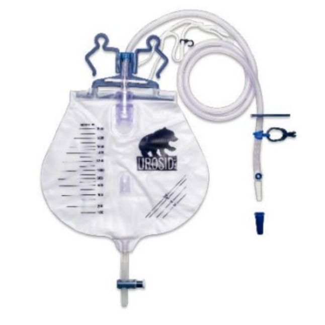 Sistema di drenaggio urinario a circuito chiuso UROSID® monouso 2000 ml orizzontale, tubo 120 cm