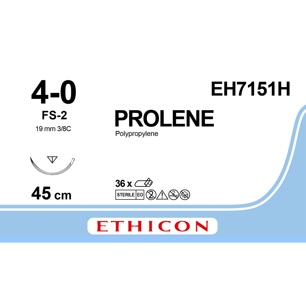 Sutura Ethicon PROLENE BLUE EH7151H - 4-0, Ago 3/8 FS-2 mm 19 - Blu (conf. 36 pz.)