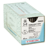 Sutura Ethicon Seta PERMA-HAND 18502G - 3-0, Ago 1/2 X-1 mm 22 - Nero (conf. 12 pz.)