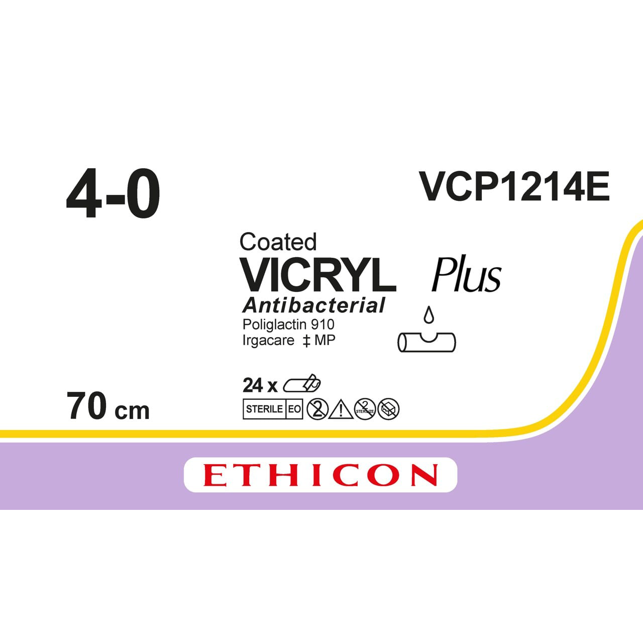 Sutura Ethicon VICRYL Plus VCP1214E - 4-0, Senza ago - Viola (conf. 24 pz.)