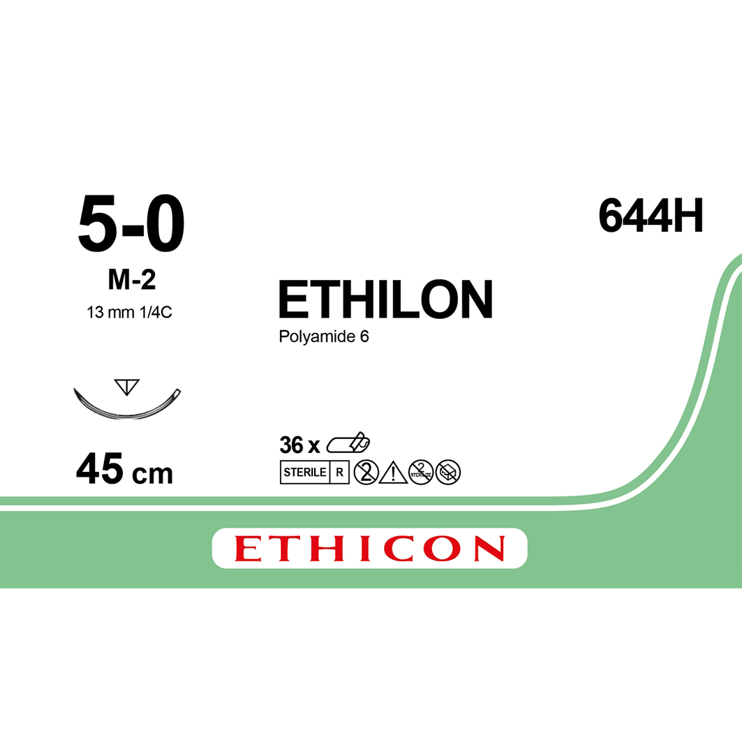 Sutura Ethicon ETHILON 644H - 5-0, Ago 1/4 M-2 mm 13 - Nero (conf. 36 pz.)