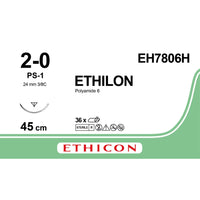 Sutura Ethicon ETHILON EH7806H - 2-0, Ago 3/8 PS-1 mm 24 - Blu (conf. 36 pz.)