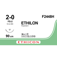 Sutura Ethicon ETHILON F2448H - 2-0, Ago 3/8 FS-2 mm 19 - Nero (conf. 36 pz.)