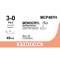 Sutura Ethicon MONOCRYL Plus MCP497H - 3-0, Ago 3/8 PS-2 mm 19 - Incolore (conf. 36 pz.)