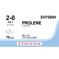 Sutura Ethicon PROLENE BLUE EH7550H - 2-0, Ago 3/8 PS-1 mm 24 - Blu (conf. 36 pz.)