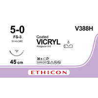 Sutura Ethicon VICRYL V388H - 5-0, Ago 3/8 FS-3 mm 16 - Viola (conf. 36 pz.)