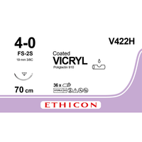 Sutura Ethicon VICRYL V422H - 4-0, Ago 3/8 FS-2S mm 19 - Incolore (conf. 36 pz.)
