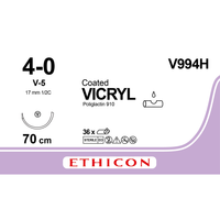 Sutura Ethicon VICRYL V994H - 4-0, Ago 1/2 V-5 mm 17 - Viola (conf. 36 pz.)