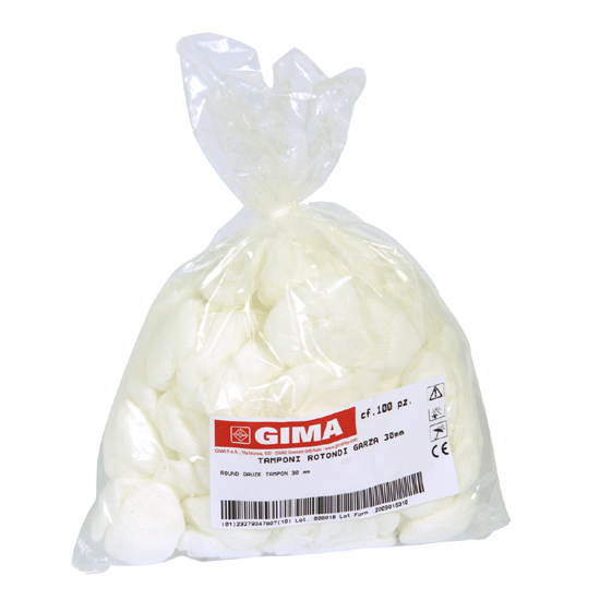 Tamponi rotondi di garza cotone Ø 30 mm (conf. 100 pz.)