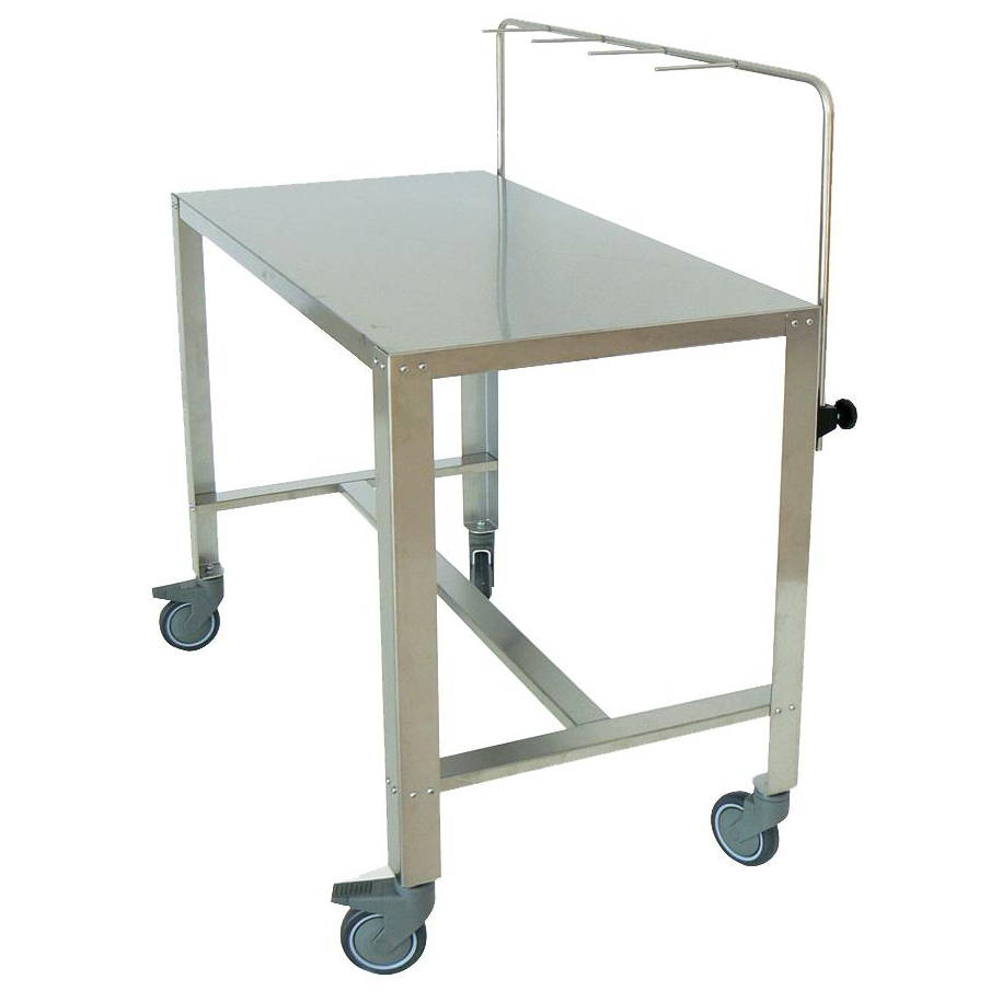 Tavolo carrellato in acciaio inox 1 piano - cm 120x65x95H