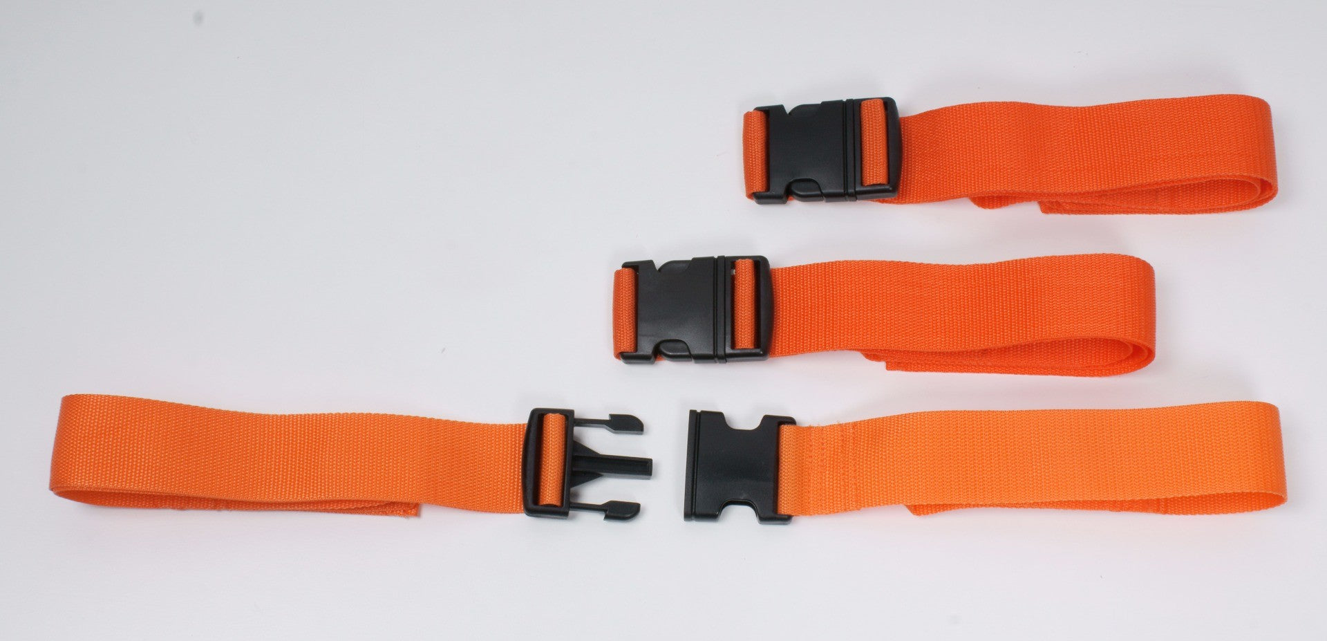 Set 3 cinture per barelle e tavole spinali a 2 pz con gancio in plastica