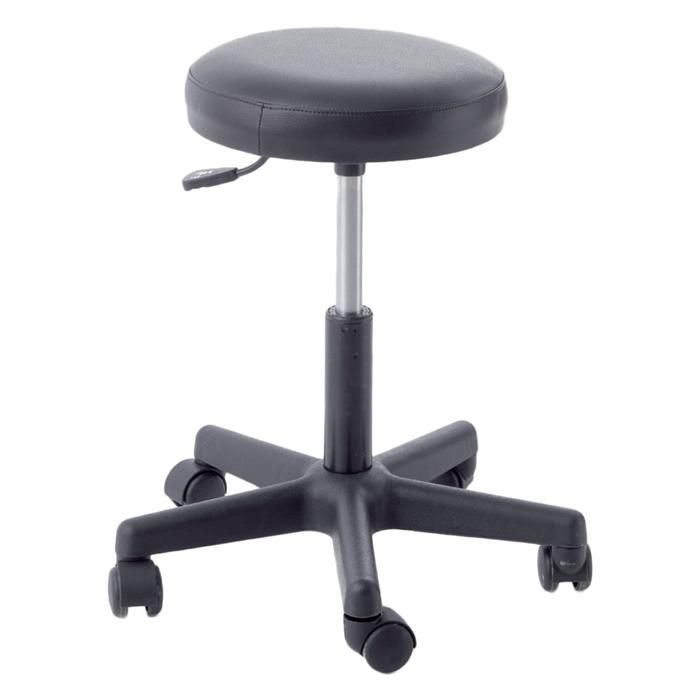 Sgabello con sedile imbottito - base in plastica elevabile a gas