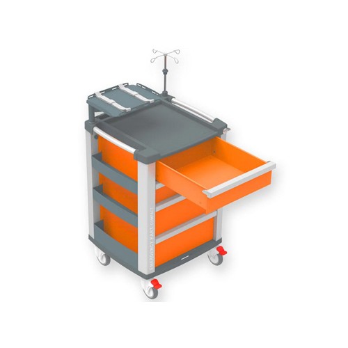 Carrello Emergenza Compact Kart - 4 Cassetti - Arancione