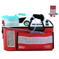 Aspiratore da emergenza OB2012 FM a batteria/12V (BSU104) - Staffa ambulanza - Sacca monouso da 1 lt