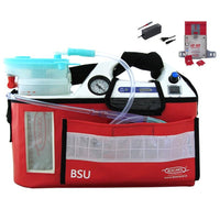 Aspiratore da emergenza OB2012 FM a batteria/12V/220 (BSU108) - Staffa ambulanza - Sacca monouso da 1 lt