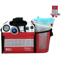 Aspiratore da emergenza OB1000 FM a batteria/12V (BSU228ST)- Staffa ambulanza - Sacca monouso da 1 lt