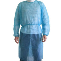 Camice monouso in TNT Azzurro CRIE400 18 g/m2- non sterile