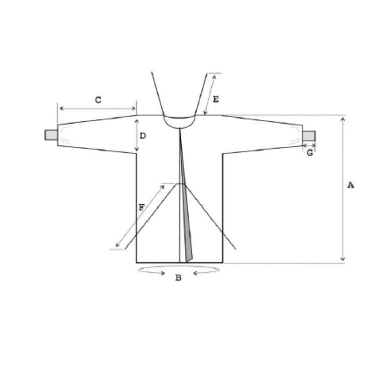 Camice monouso in TNT Azzurro SB40 g/m2  - non sterile