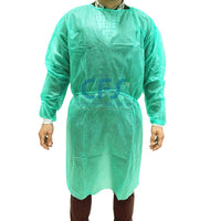 Camice monouso in TNT Verde HF30 g/m2 - non sterile