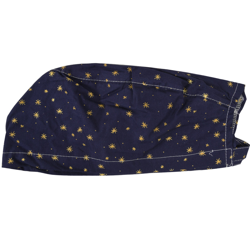 Cappellino chirurgico fantasia Blu notte con stelle - M