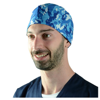 Cappellino chirurgico fantasia Militare blu - M